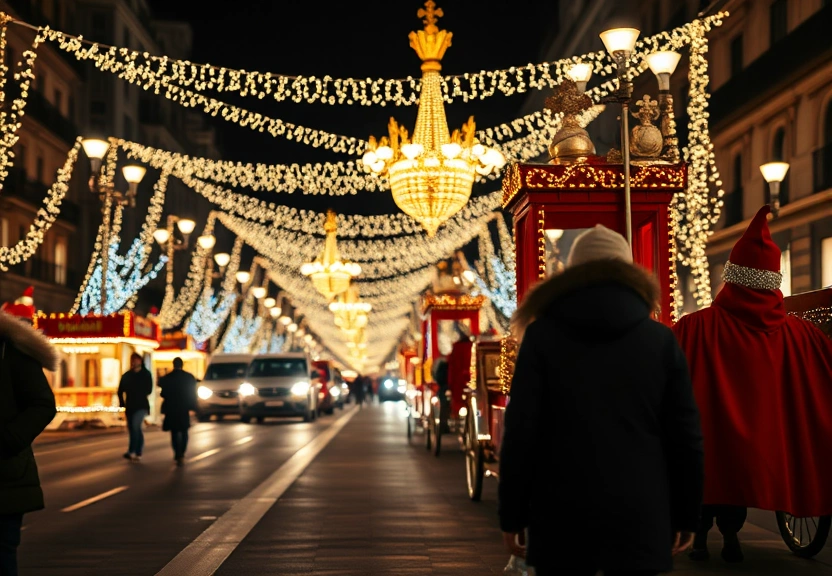 Representação visual de Epifania a Madrid, la parata per festeggiare larrivo dei re magi