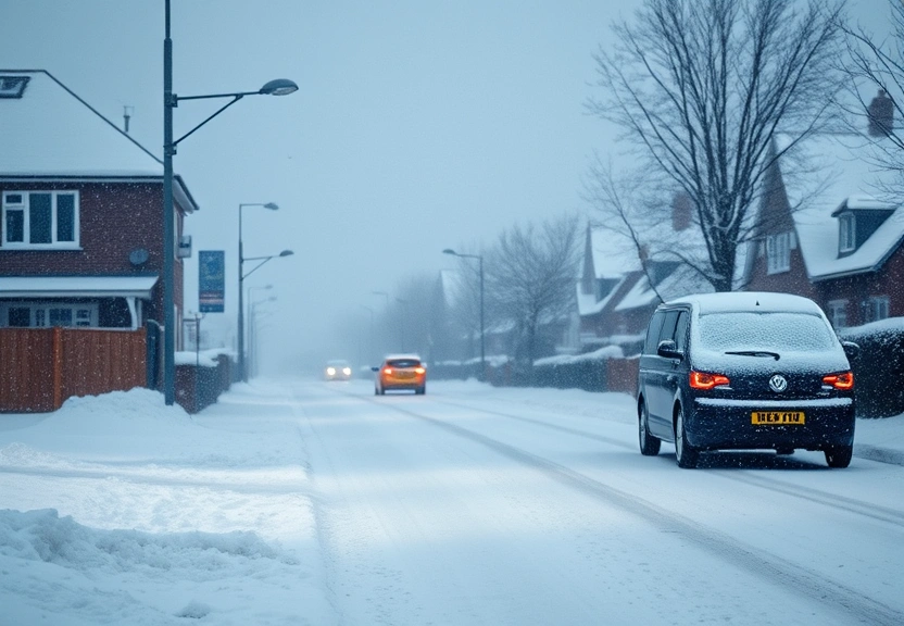 Representação visual de Fresh snow and ice warnings as Storm Goretti approaches UK