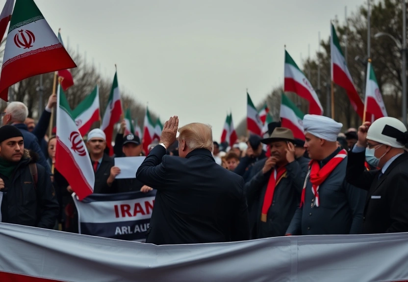Representação visual de Trump vows very strong action if Iran executes protesters