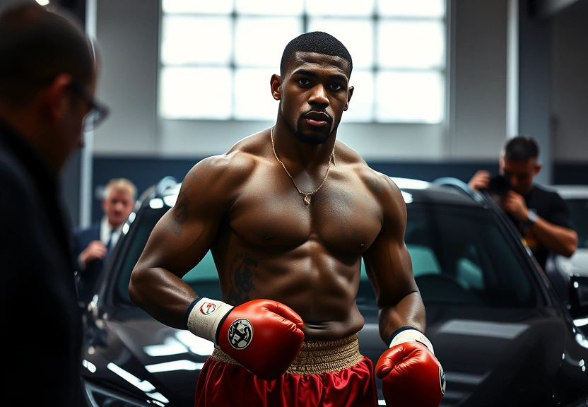 Representação visual de Boxer Anthony Joshua returns to gym after car crash