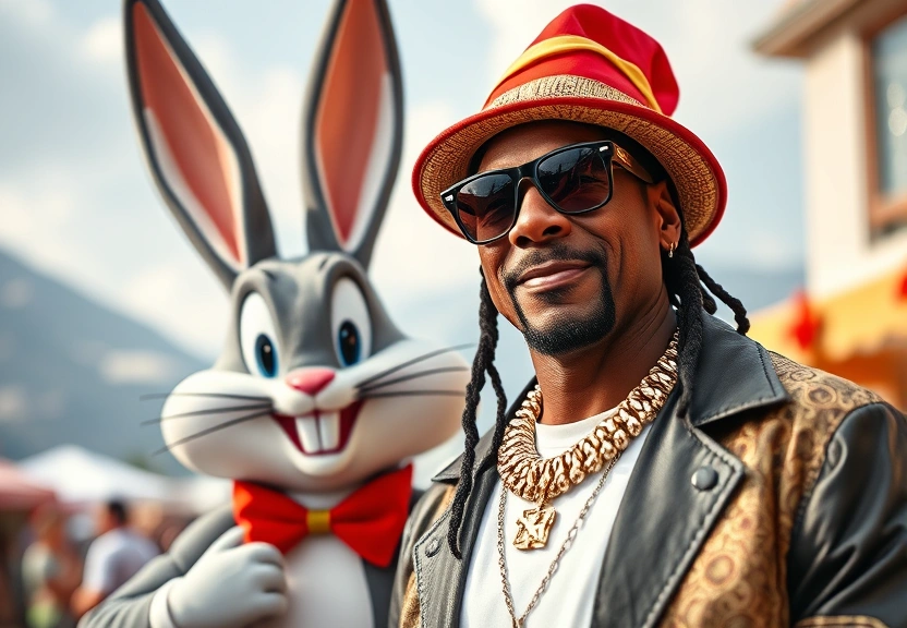 Representação visual de Milano Cortina: Snoop Dogg arriva a Livigno e fa festa con Bugs Bunny